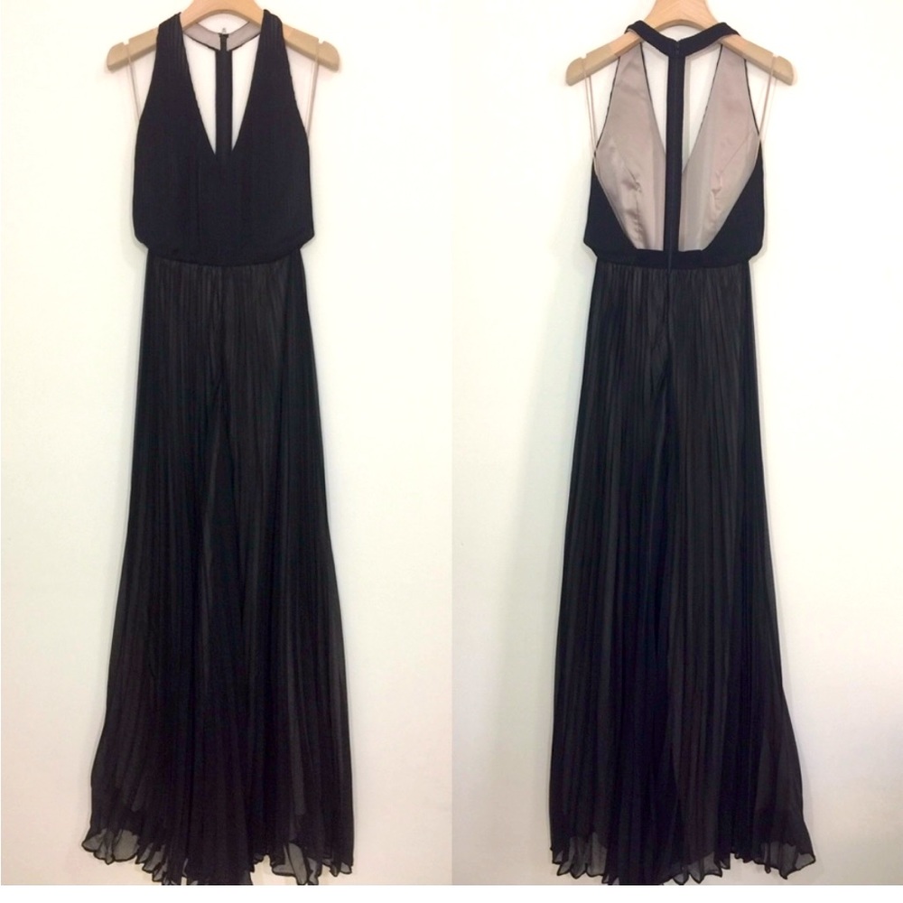 -Alice + Olivia black halter jumpsuit size 4